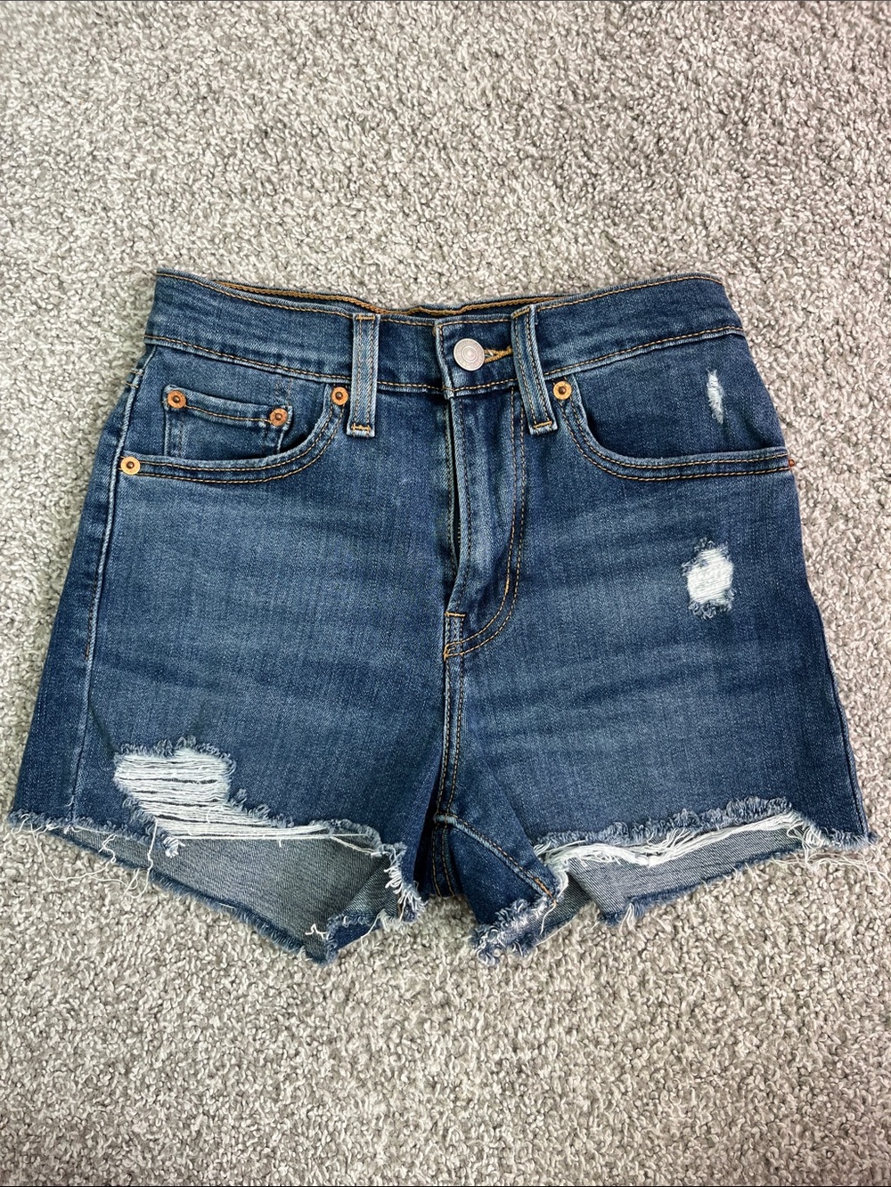 Levi high rise jean shorts